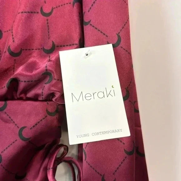 Meraki Juniors Long Sleeve Deep Plunge Neck Blouse - Size S - Picture 3 of 12